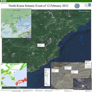 USGS info poster showing intensity of Feb. 12, 2013 North Korean nuclear test.